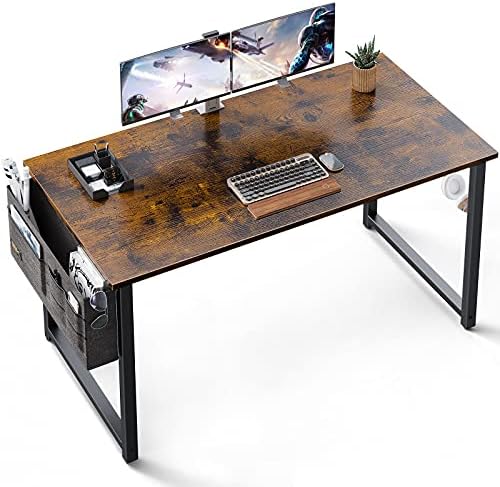 ODK 63 inch Super Large Computer Writing Desk Gaming Sturdy Home Office Desk, Work Desk with A Storage Bag and Headphone Hook, Vintage