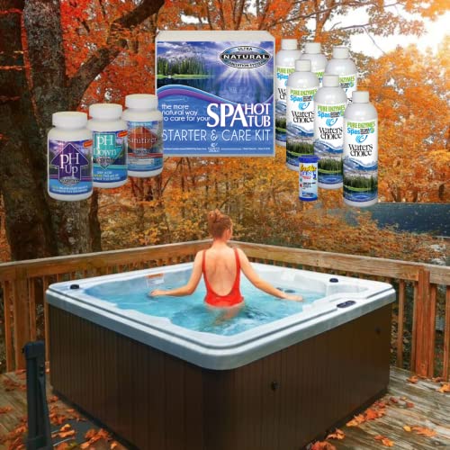 Waters Choice Complete Hot Tub Chemicals Starter Kit 6 Months Of Natural Safe Water Maintenance Cleaner- Pure Enzymes For Spas, Ph Up, Ph Down, Sanitizer And Test Strips, No Scum Absorbers Needed #TOP1