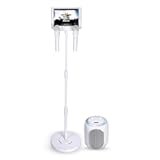 Singing Machine Portable Karaoke Machine for Adults & Kids with 2 Wireless Microphones, Home Stage (White) - Built-in Karaoke Speaker, Bluetooth with LED Lights - Karaoke System with Voice Enhancer