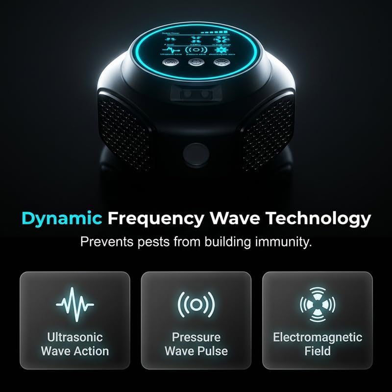 Ultrasonic 𝐏𝐞𝐬𝐭 𝐑𝐞𝐩𝐞𝐥𝐥𝐞𝐧𝐭 Plug-in, Electronic Mouse Traps & Insect 𝐑𝐞𝐩𝐞𝐥𝐥𝐞𝐧𝐭, High-Power Ultrasonic 𝐏𝐞𝐬𝐭 Repeller for House, Garage, Basement & Attic (Black)