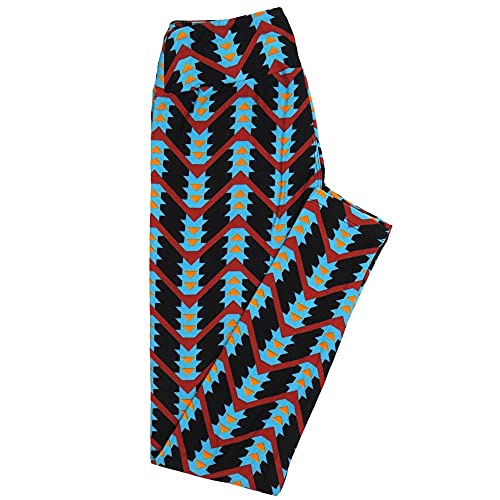 Lularoe One Size OS Stripes Zig Zags Chevrons Buttery Soft Womens Leggings fit Adult Sizes 2-10 OS-4351-BB Multicoloured