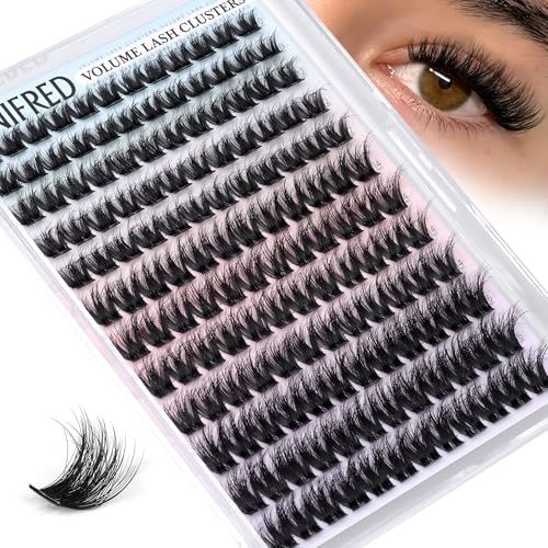Winifred Lash Clusters Wispy Eyelash Clusters Fluffy Cluster Eyelash Extensions Natural Cluster Lashes DIY 10-16mm Wide Band Lash Extensions Lightweight Hyrid Faux Mink Individual Lashes