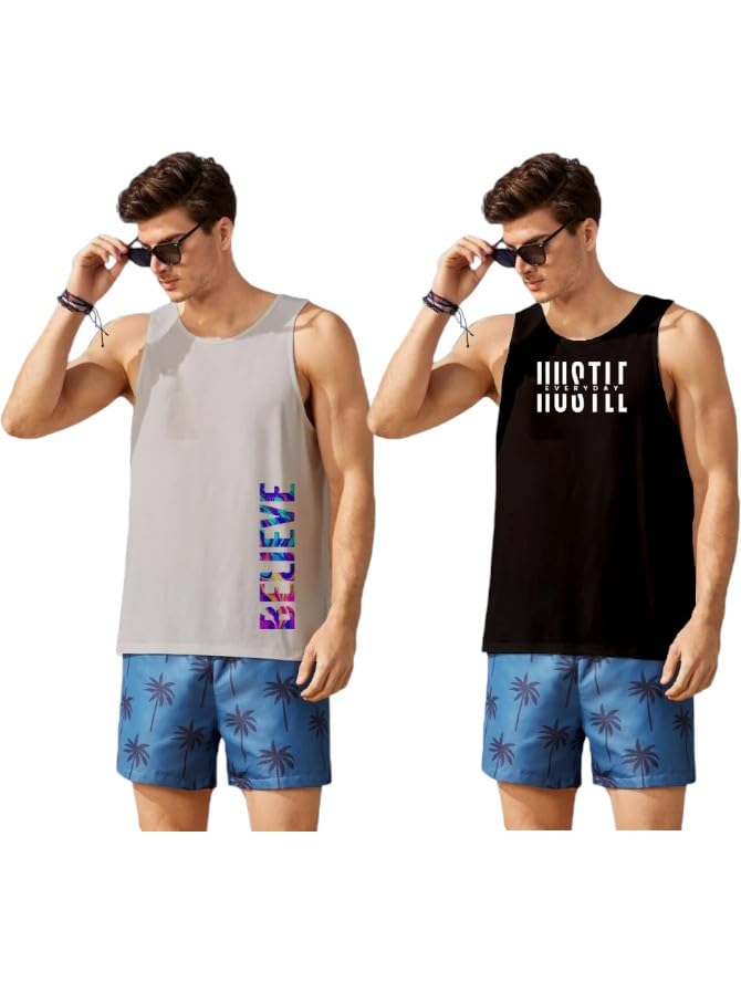 enziko Mens Printed Cotton Regular Fit Round Neck Multicolour Vest (Pack of 2)-picture-29