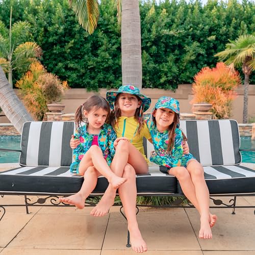 Image of SwimZip Girls' 3 Pc Swim Set w /Long Sleeve Rash Guard, Tankini & Shorts UPF 50+