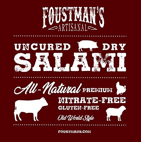 Foustman's Salami Mix Variety Artisanal, Includes Nitrate-Free, Naturally Cured, Gluten-Free, Dairy-Free, Pack Of 6 Salamis #TOP6