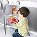 TUSY Kids Kitchen Playset, Play Kitchen for Toddlers, Kids Play Kitchen Set with Ice Maker and Removable Sink, White and Silver