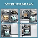 SJDUYD 2 Tier Blind Corner Cabinet, 16.1 Inch Opening pull out cabinet organizer,Hidden Duty Kitchen Corner Cabinet Organizer for Right or Left Handed Open Cabinet 900frame - Image 8