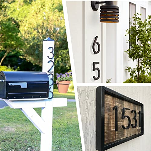 5 Inch Black House Number 6, Floating Modern House Numbers For Outside, Wall Mounted Address Numbers For Houses, Rust Proof House Address Numbers With 2 Nail Kits By Mayki #TOP5