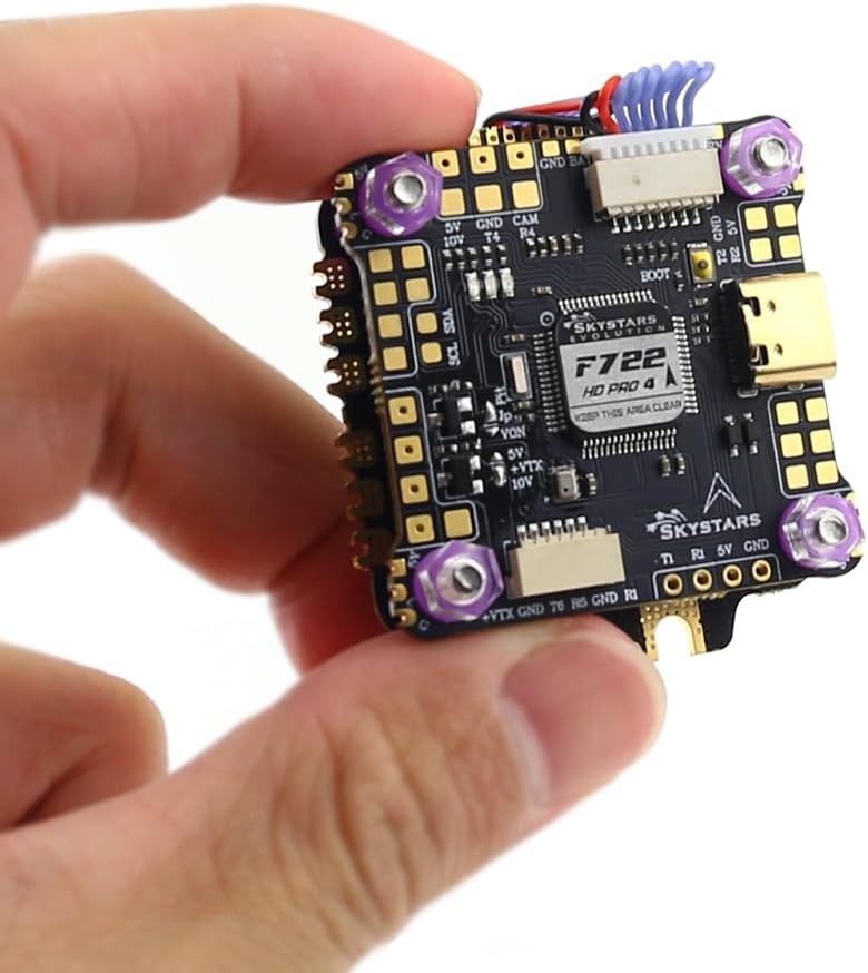 Skystars F722 FPV Flight Controller Stack and 45A 4IN1 ESC 3-6S 30.5mm for FPV RC Drone Freestyle Racing Quadcopter