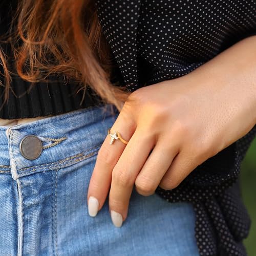 Cross Ring Women 14K Gold Plated Statement Stackable Engagement Christian by Punhem - Used condition - Image 7
