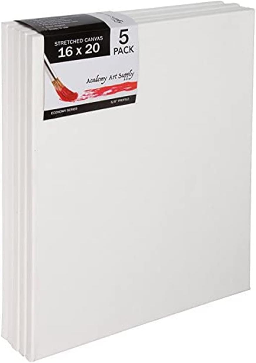 Academy Art Supply 16 X 20 Inch Stretched Canvas Value Pack