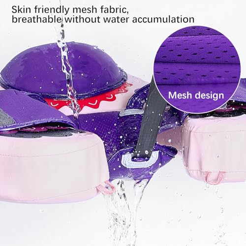 Image of Baby Pool Float with UPF50+ 3D Adjustable Canopy, Add Tail Mambobaby Float Non Inflatable Infant Floats for Pool, Cartoon Narwhal Baby Floats (BPurple with Canopy-W05BPCTLUROHML01W05)