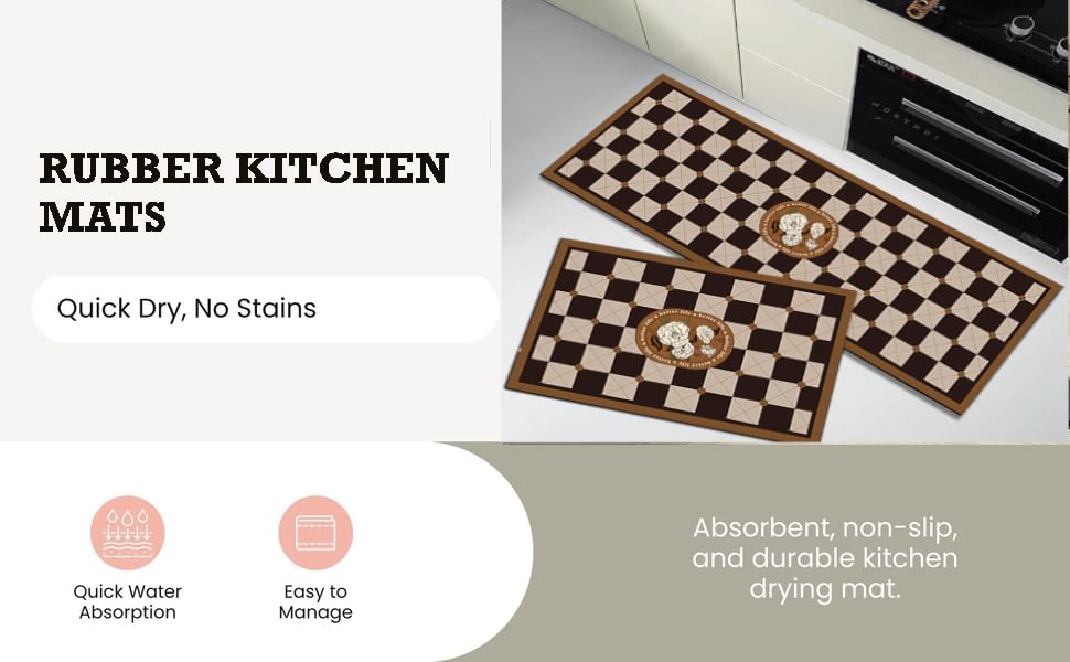 proxin 2 Pcs Kitchen Mats, Waterproof Memory Foam Kitchen Rugs, Standing Desk Mat Floor Mats, Comfort Runner Rug Carpets for Kitchen Floor, Sink (Colour 3) 1