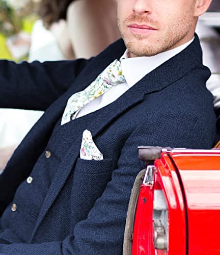 Moranx Frsu Men Suit Classic Regular Fit 3 Piece Tweed Herringbone Wool Jacket Tuxedos Wedding Grooms Blazer+Vest+Pants(Brown,40R) #TOP4