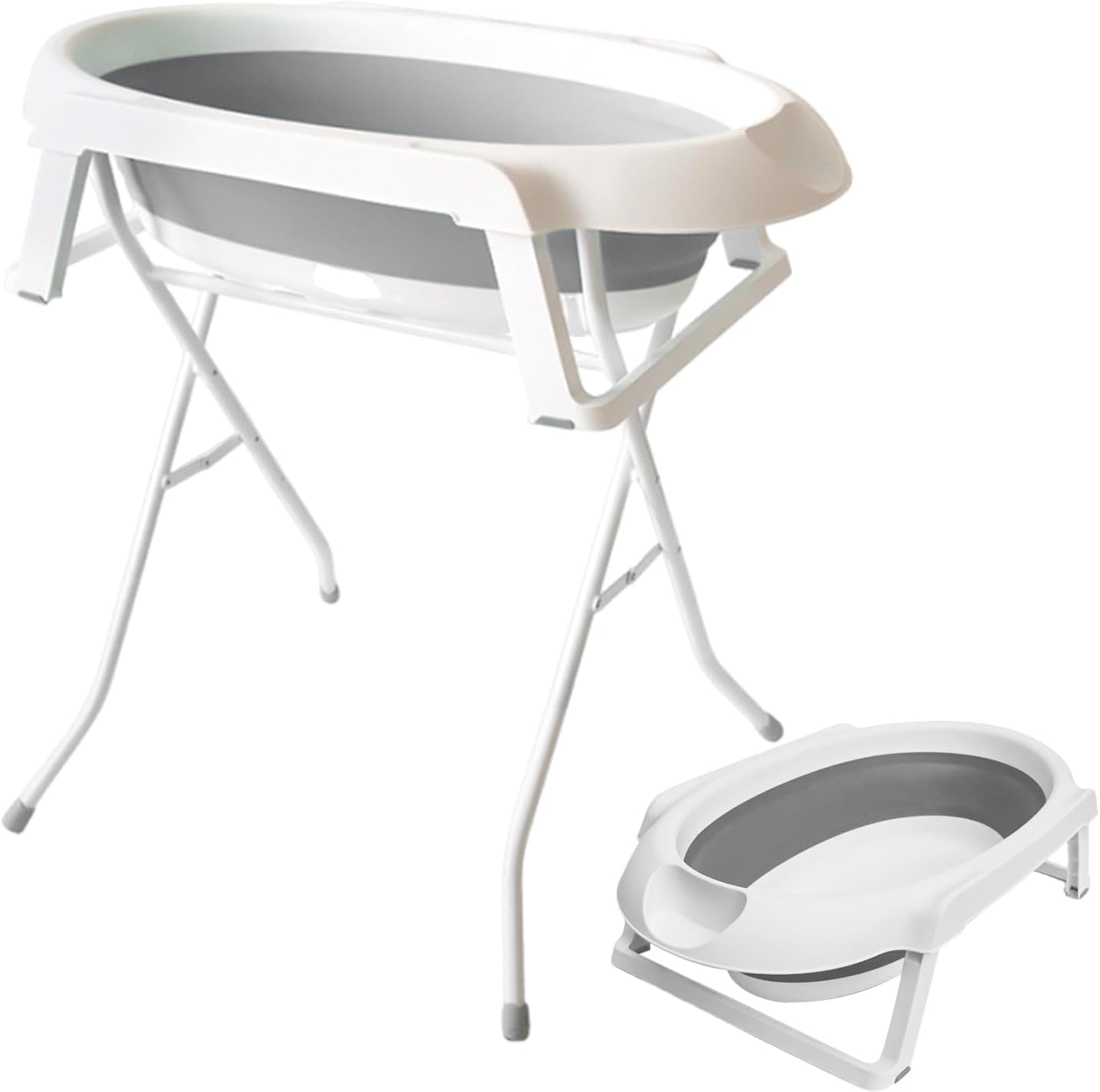 2 in 1 Dog Bath Tub, Dog Washing Station, Portable Dogs Bathtub, Elevated Foldable Dogs Shower Tub for Small Cats Pet Grooming, Indoor and Outdoor