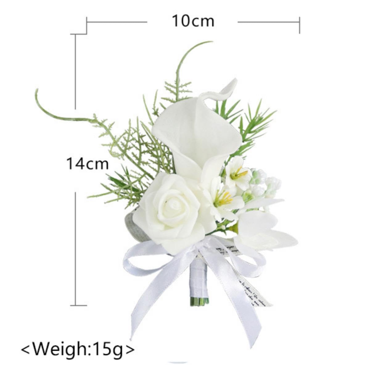 White Boutonniere for Men Wedding, Artificial Calla Lily Groom Groomsmen Boutonniere Handmade Corsage Flower for Wedding Ceremony Anniversary Formal Dinner Party Prom, A
