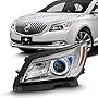 ACANII - For [Halogen Model] 2014 2015 2016 Buick LaCrosse LED Tube Projector Headlight Headlamp Assembly Driver Side