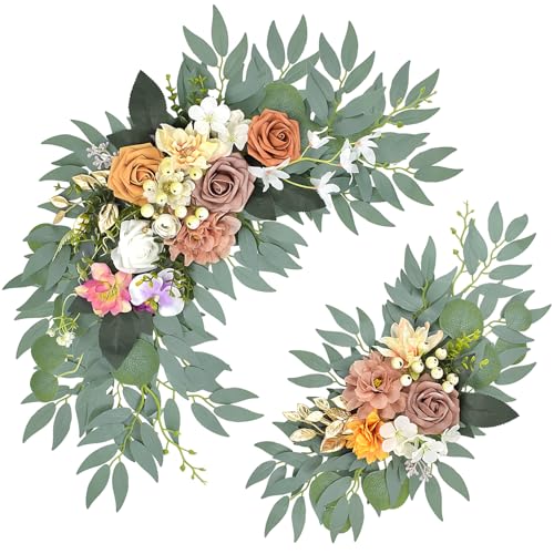Finphoon Wedding Arch Flowers Set of 2, Dusty Rose Artificial