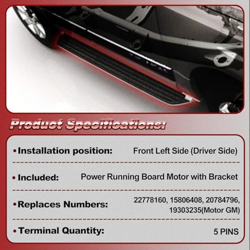 Motor para estribo eléctrico lateral izquierdo compatible con SUVs 2007-2014 miniatura 3