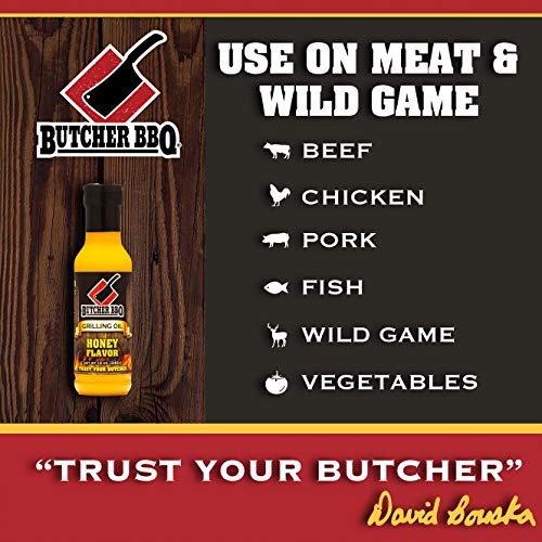 Butcher Bbq Grilling Oil Honey Flavor | 12 Oz | World Championship Winning Formula | Turkey Injector Marinade Flavors | Cooking Oil Grilling Accessories | Smoking Meat Accessories | Bbq Accessories #TOP2