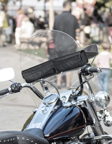 KEMIMOTO Bolsa para Para-Brisa de Motocicleta com Suporte de Montagem Bolsa para Para-Brisa de Dois