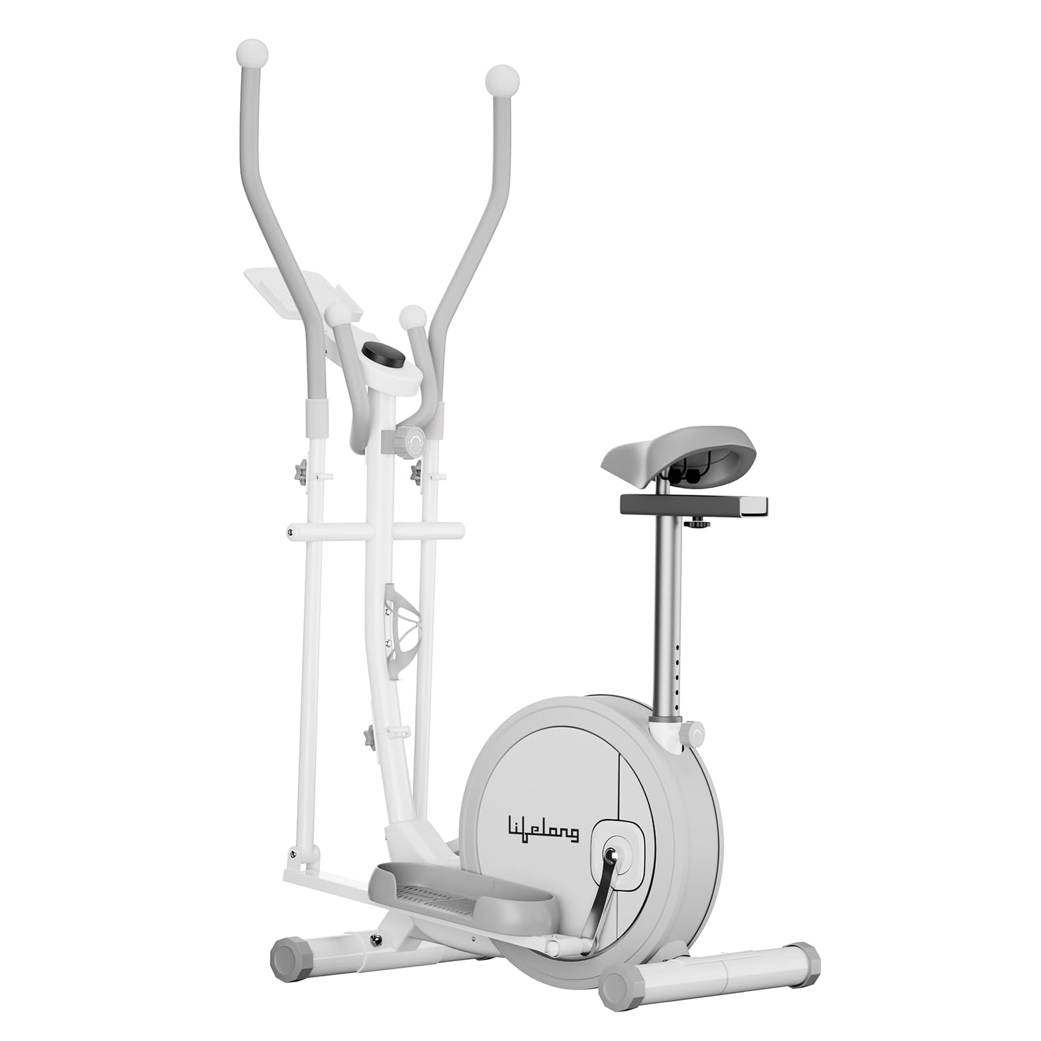 Lifelong Elliptical Cross Trainer Bike for Home Use | Cycling Machine | Exercise Machine with Touch LED Screen Display, Adjustable Seat |6kg Flywheel|Magnetic Adjustable Resistance & iPad Holder-white-image-37