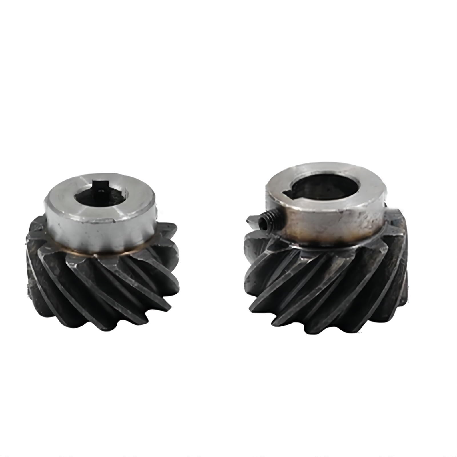 2 Stück 2 Module 12 Zähne Schrägverzahntes Kegelrad - 10-15 mm Bohrung Stahlzahnrad for 90-Grad-Getriebe in der Landwirtschaft(2M 12T 12mm bore 4mm key Left Right)