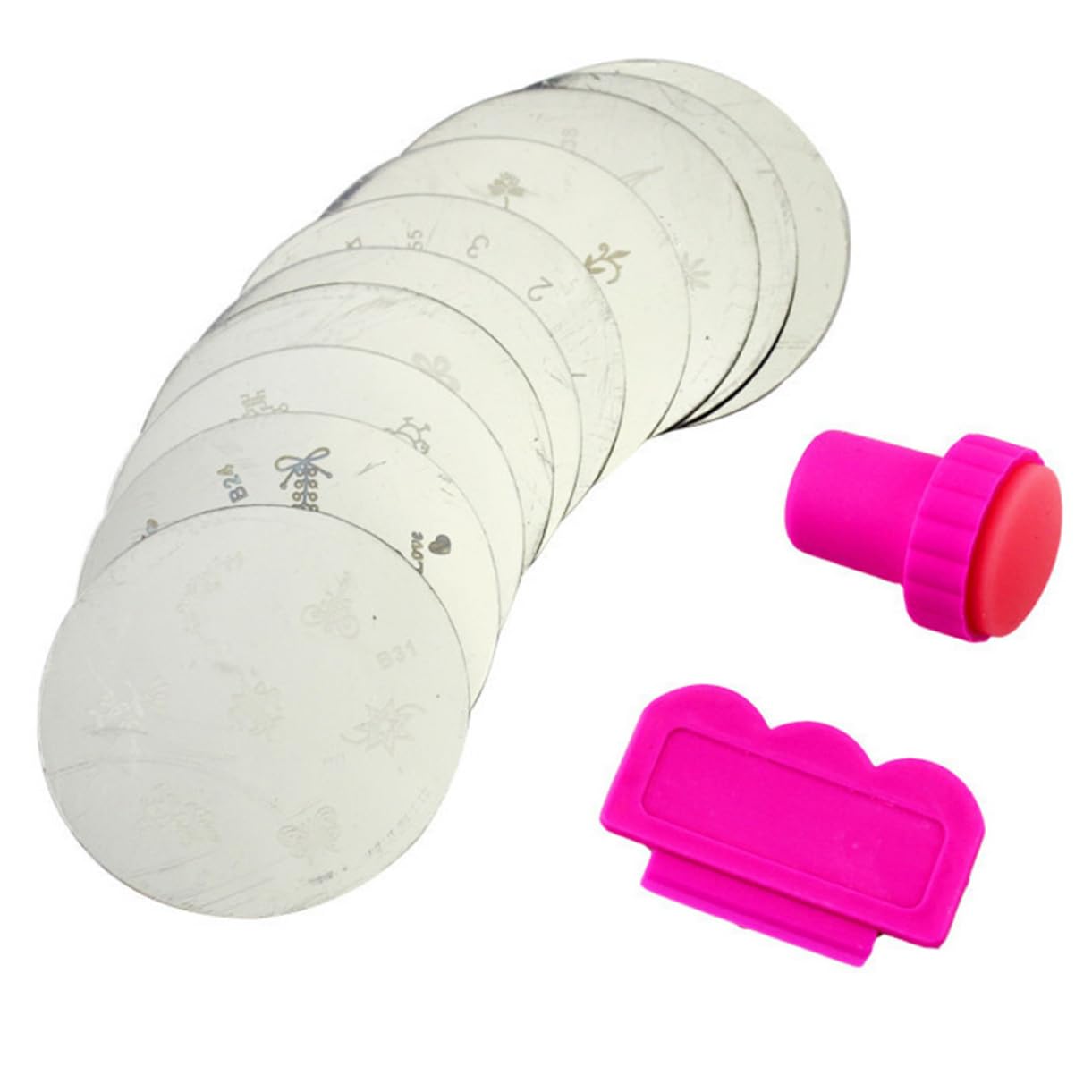 Beavorty 30 Piezas stamping para uñas alicate cortauñas manicure utensilios para uñas nail stamper nail clippers estampador de uñas placa de sello de uñas estampado de uñas manicura colocar