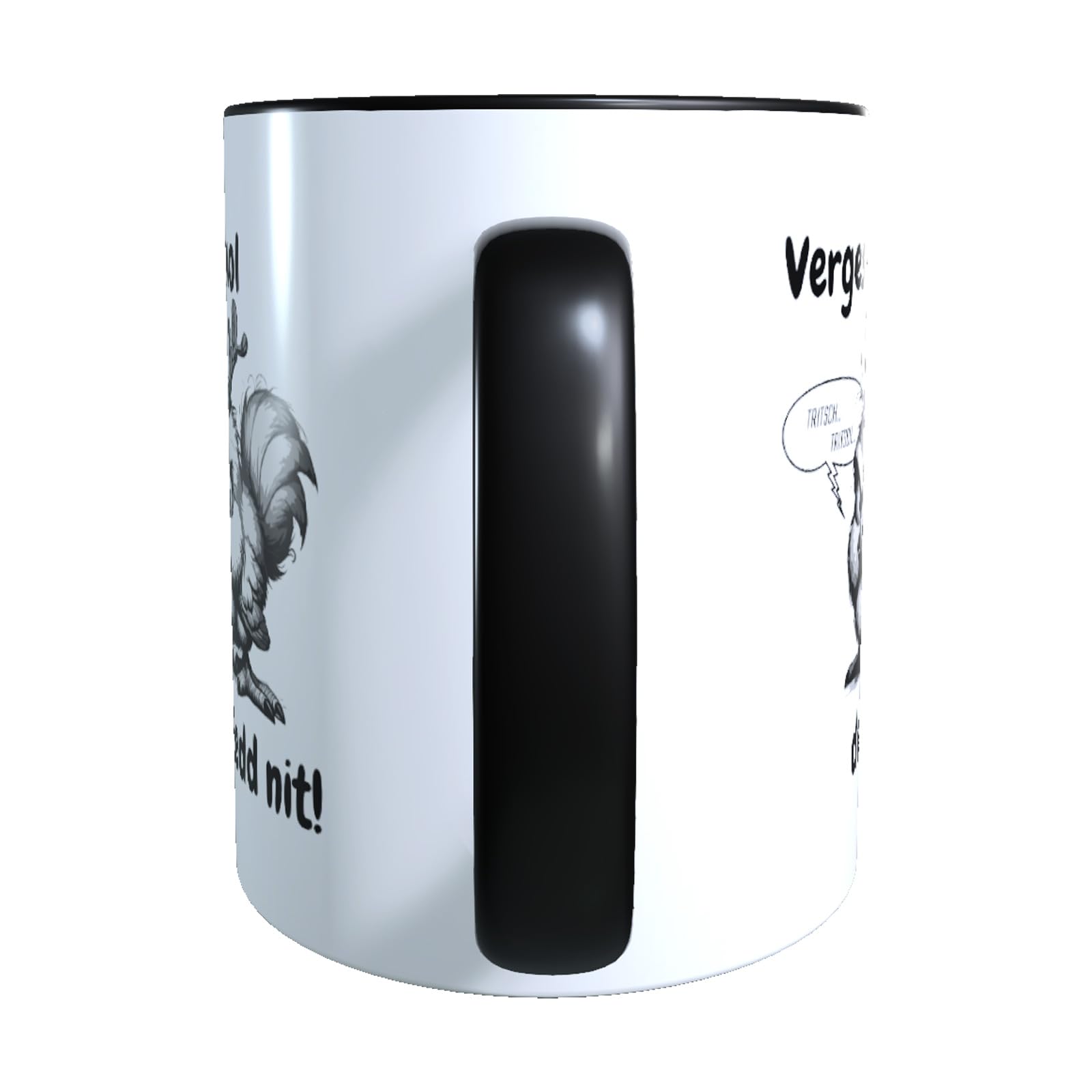 Pfälzer Sprüche Tasse mit Elwedritsche Motiv | Mit lustigem Spruch auf Pfälzisch "Vergess emol dei Redd nit!" | Witziges Pfalz Geschenk