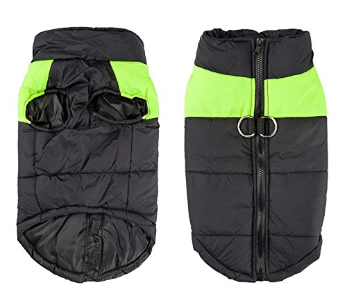 Shinmax Waterdichte hondenjas, warme regenjas, klein, middelgroot, fleece, gevoerde borstbescherming, buffers, hondenkleding, vest, voor herfst en winter