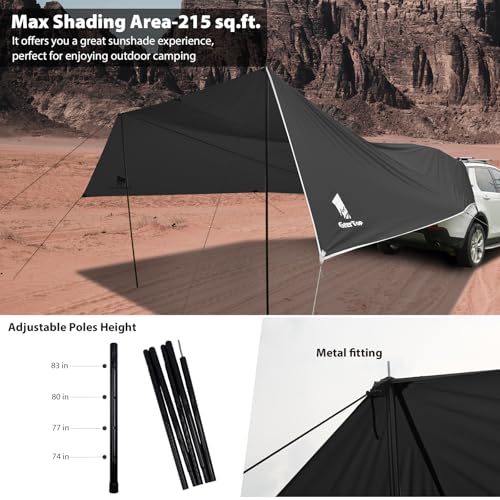 GEERTOP Car Tailgate Awning 19 x 16 FT, Waterproof Vehicle Canopy by GEERTOP - Used condition - Image 4