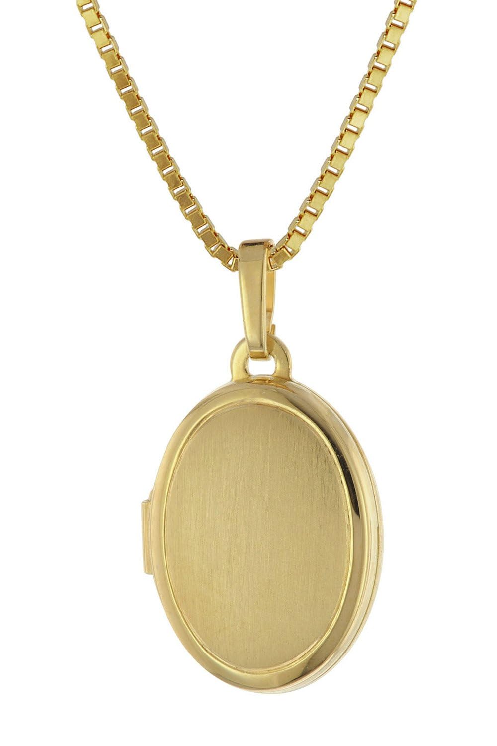 trendor Medaillon 333 Gelbgold mit Vergoldeter Silberkette 75973 | zauberhaftes Gold-Medaillon für Damen, einzigartiger Goldschmuck für Frauen, Geschenkidee,