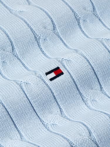 Image of Tommy Hilfiger Men's Cable Knit Crewneck Sweater Lightweight Pullover