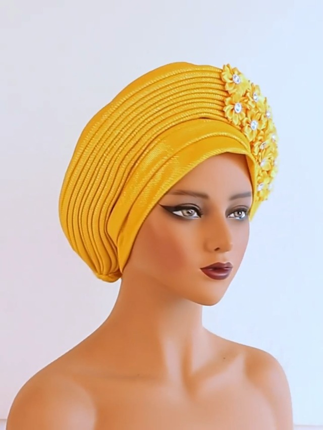 Designer Hat - Rare Elegant Classy One Of A Kind Hand Made Auto Gele 
GEL 2 1/2 Yard Auto Gele Tutorial #Stylish Unique Design  main image 3