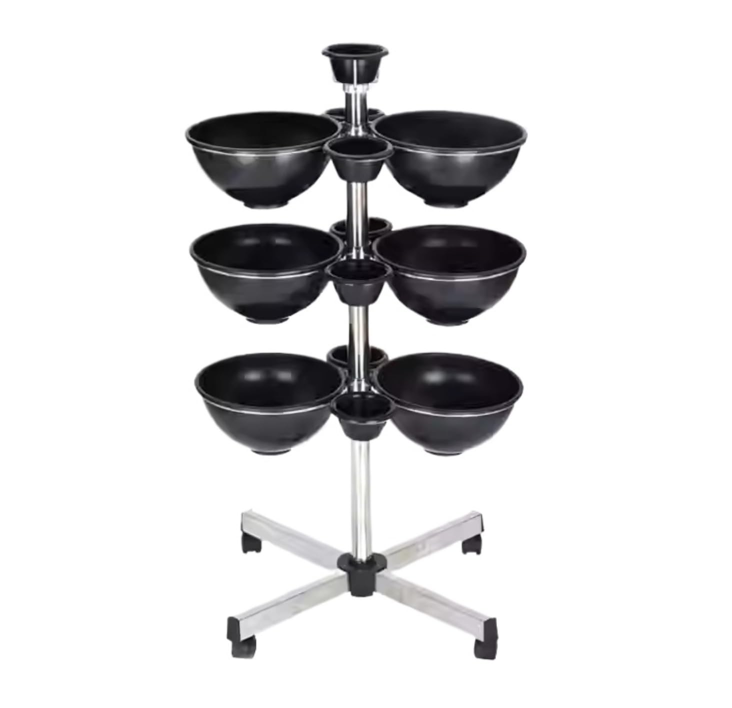 Shswud Black Esthetician Cart, Mobile Beauty Hair Color Tray Hairdressing Portable Utility Cart Trolley Withors With Dyeing Bowls Nail Cart(Black)