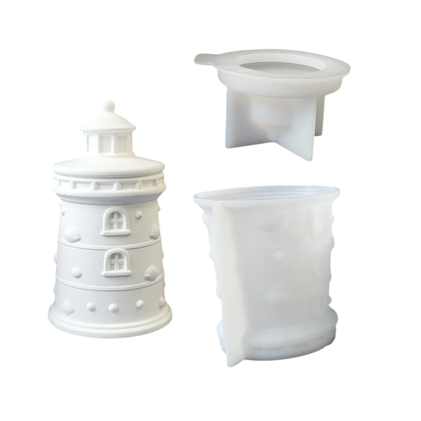 NEWFT Sturdy Silicone Mould For Making Artistic Lighthouse Shaped Resin Containers And Candle Holders