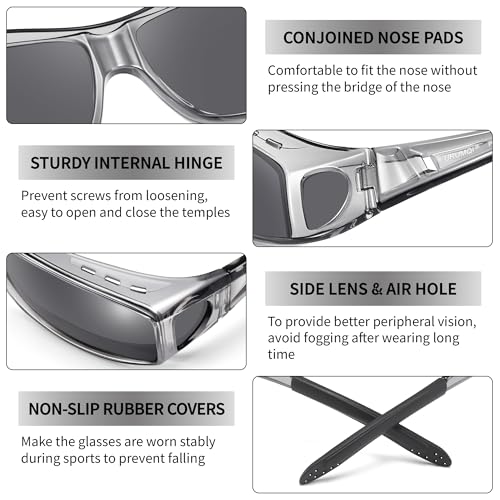 Image of URUMQI Polarized Sunglasses Fit Over Glasses for Men Women, Wraparound Sun Glasses UV400 Protection for Driving Fishing