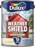 Dulux Weathershield Smooth Masonry Paint - Cornish Cream - 5L
