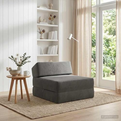 Ordellia Canapé-lit Pliable Gris foncé, canapé Divan Sofa Banquette futon Convertible modulable, Tissu Polyester Respirant, Mousse, 60 x 70 x 41 cm,...
