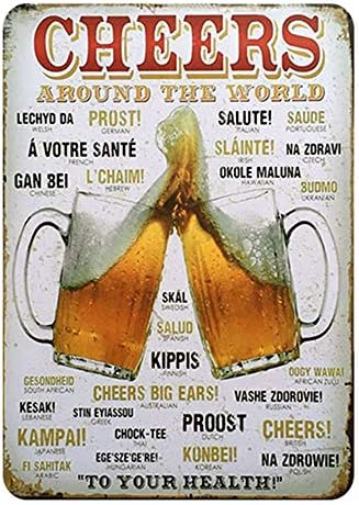 LZYMSZ 5 PCS Vintage Metal Tin Sign Wall Plaque Poster, Retro Iron Art Wall Decorations for Cafe Bar Pub Home Beer (30X20CM) 