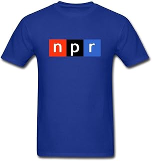 OMMIIY Men's NPR Logo T-Shirt Royal Blue L