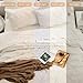 Sasttie Queen Comforter Set, 7-Piece Bed in a Bag, Pintuck Bedding Sets for All Season, Includes Comforter, Flat Sheet, Fitted Sheet, Pillowcases and Pillowshams, Beige