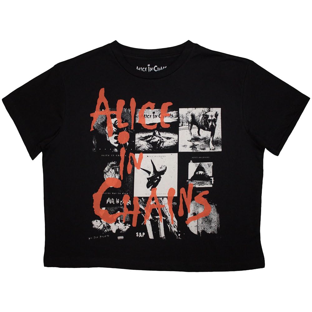 Alice In Chains Albums Montage Crop Top