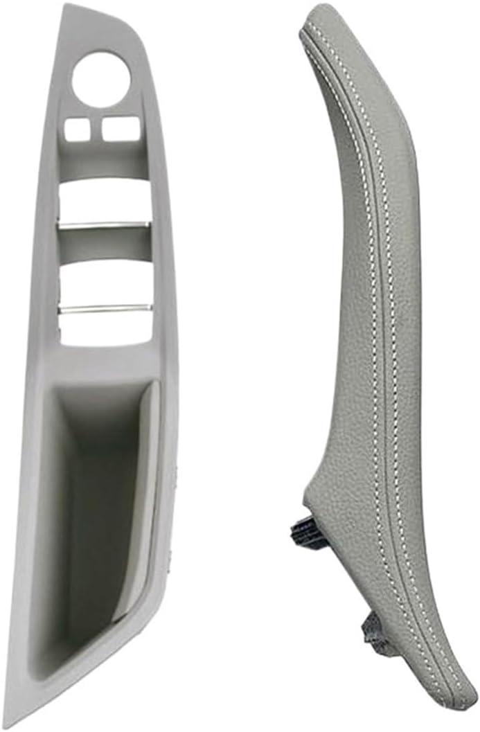 Grab Handles Left Hand Drive LHD Leather Interior Door Pull Handle Assembly Set Fit for BMW 5 Series F10 F11 F18 520 523 525 528 530 535 Universal(Gray 2pcs Set)