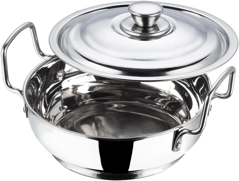 Vinod Kitchen in The Box Stainless Steel Cookware Combo Set of 25 Pcs | Multipurpose Kitchen Set for Cooking | Bartan/Donga Set | Induction and Gas Base- Silver