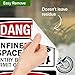 Danger Confined Space Entry By Permit Only With Graphic Bilingual Sign, 10x7 Inches, 4 Mil Vinyl Decal Stickers Weather Resistant, Made in USA by My Sign Center