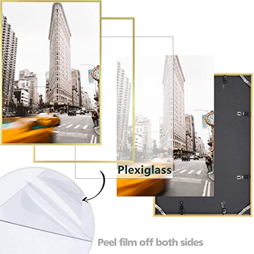 Frametory, 13X19 Modern Metallic Picture Frame Collection Wall Display, Acrylic Glass Front Aluminum Great For Portraits, Family Photos, Engagements, And Weddings (Gold) #TOP1