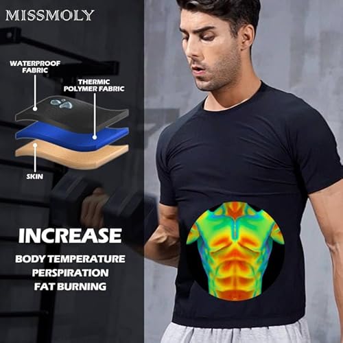 MISS MOLY Colete masculino sauna modelador de cintura com cinto aparador de treino regata modelador