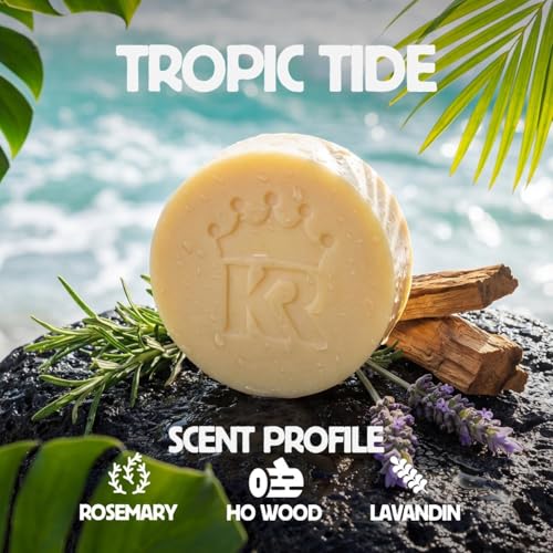 Image of Organic Cold Process Soap Bars for Men, Moisturizing Body Wash 3-Pack | Handcrafted Detoxifying Skincare Set Lasts 3X Longer, USDA Organic, Sulfate & Paraben Free, 3 x 4 oz Tropic Tide