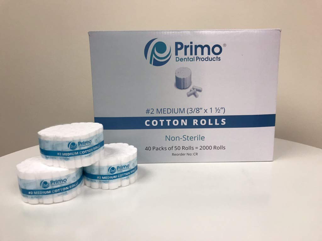 CR Cotton Rolls, #2 Medium, 1.5" Non-Sterile (Pack of 2000)